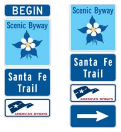 Figure 2D-34B. Examples of Directional Assemblies for National and State Scenic Byways