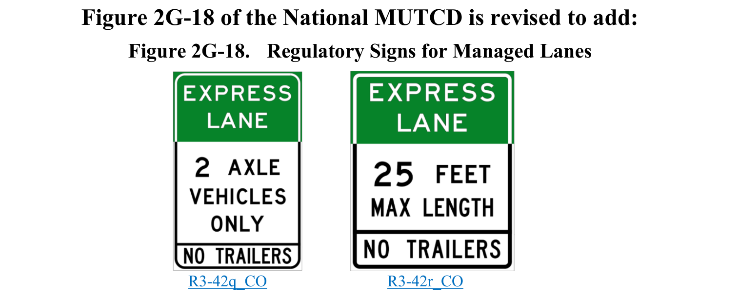 Figure 2G-18. Regulatory Signs for Managed Lanes