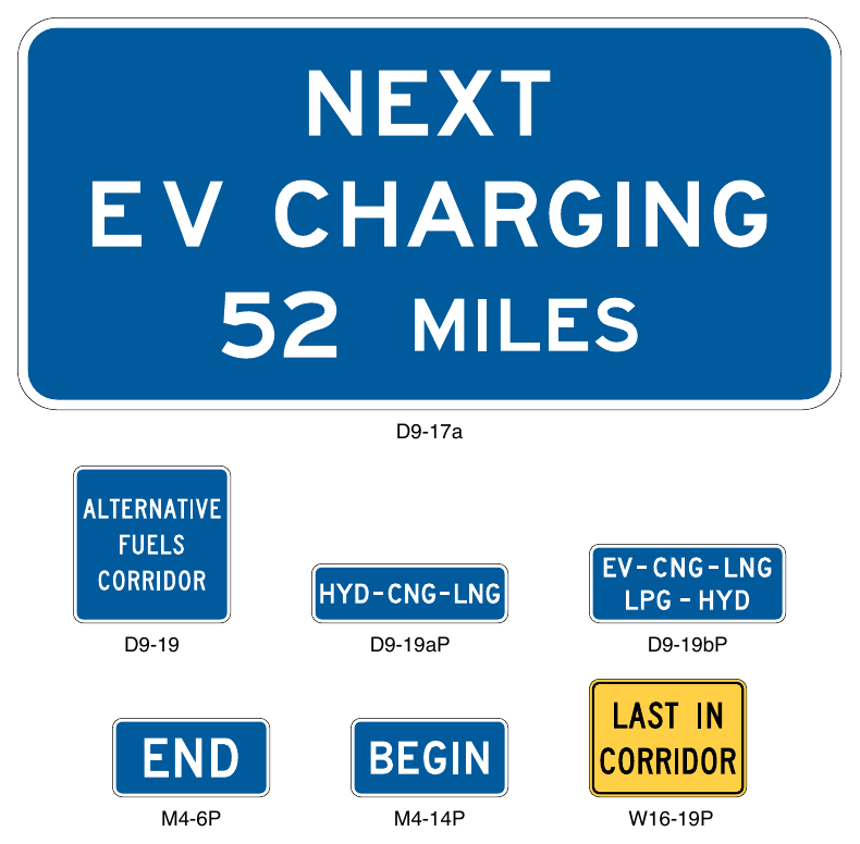 Figure 2H-9. Examples of Signs for Alternative Fuels Corridors