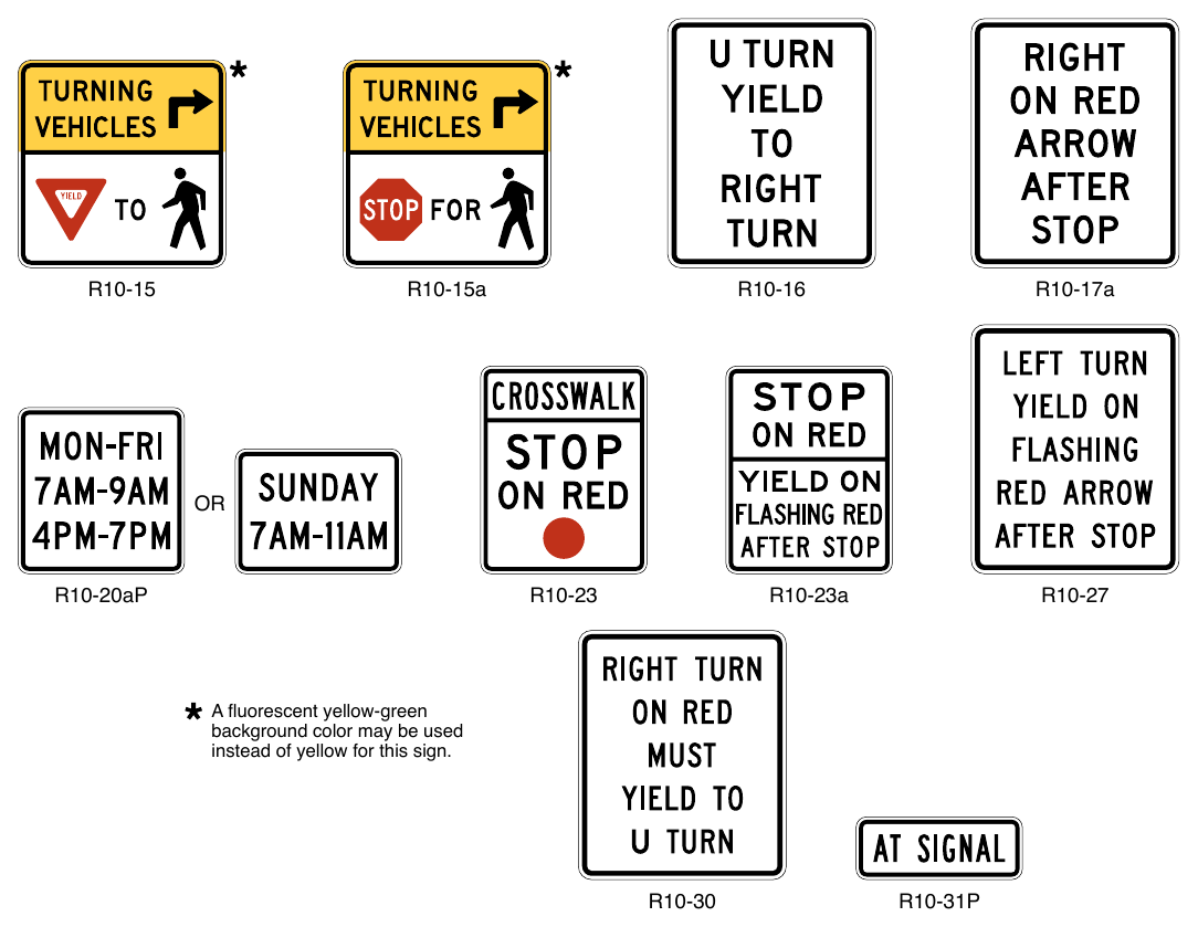 Figure 2B-28. Traffic Signal Signs and Plaques (Sheet 2 of 2)