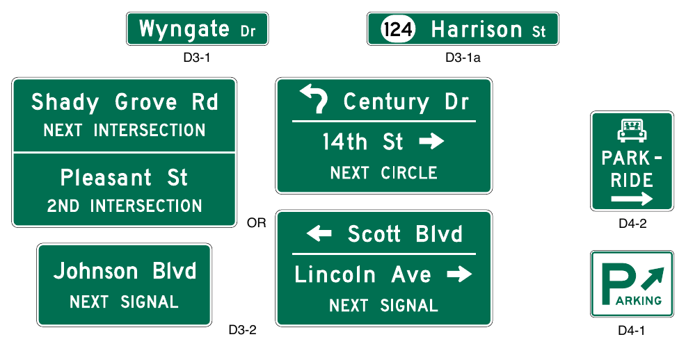 Figure 2D-14. Street Name and Parking Signs
