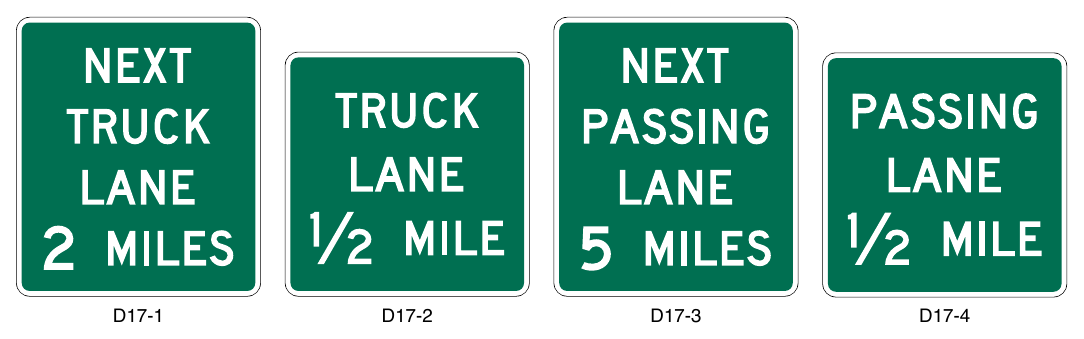 Figure 2D-25. Truck and Passing Lane Signs