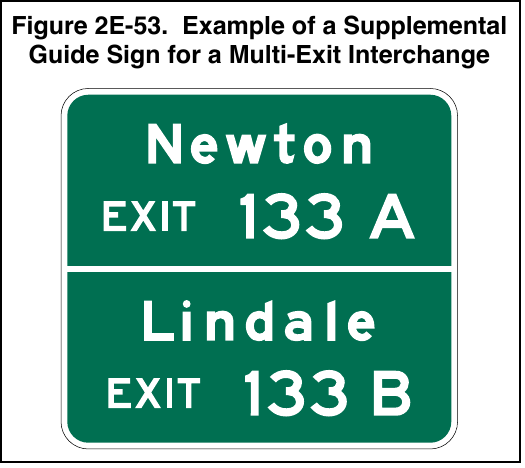 Figure 2E-53. Example of a Supplemental Guide Sign for a Multi-Exit Interchange