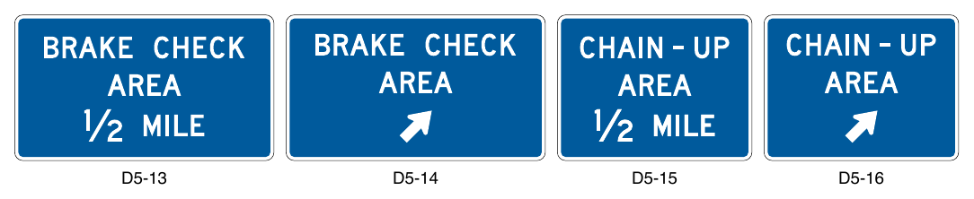 Figure 2I-6. Brake Check Area and Chain-Up Area Signs
