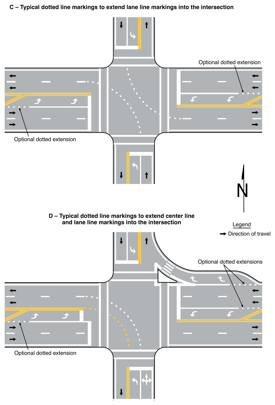 Figure 3B-13. Examples of Line Extensions through Intersections (Sheet 2 of 2)