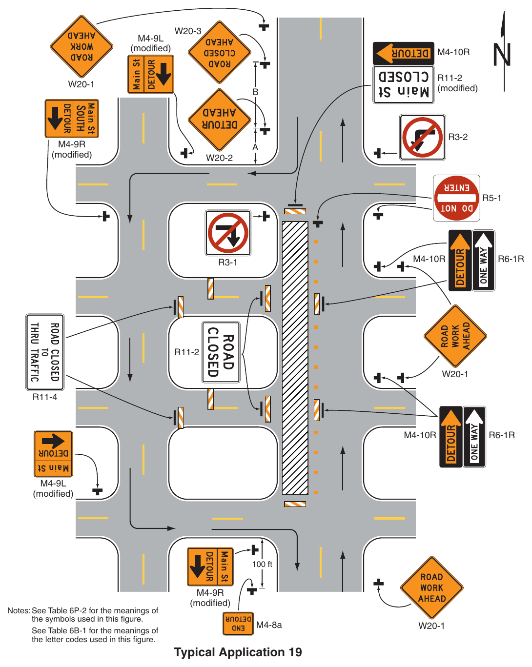 Figure 6P-19. Detour for One Travel Direction (TA-19)