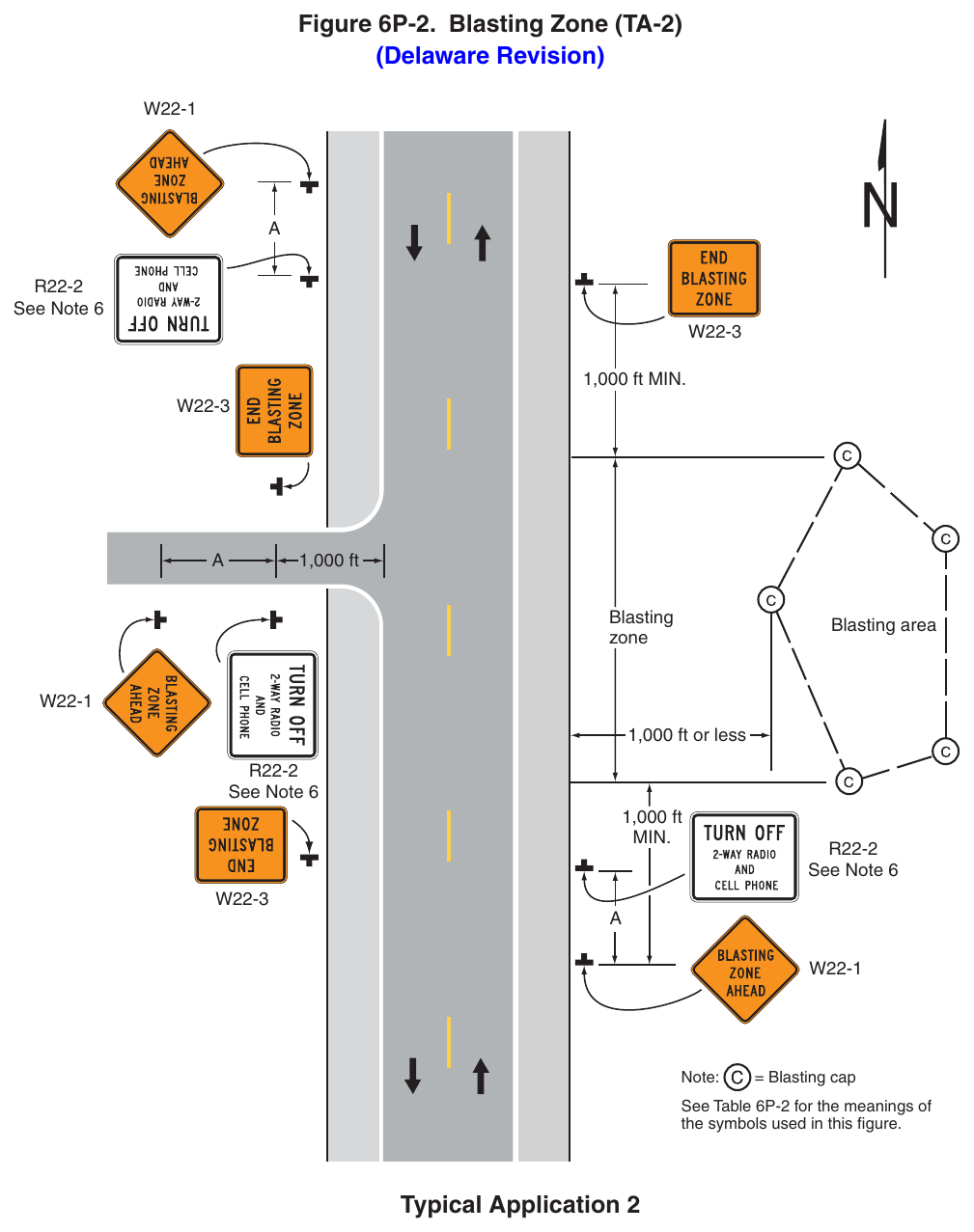 Figure 6P-2. Blasting Zone (TA-2) (Delaware Revision)