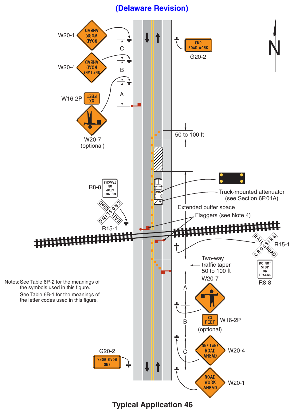 Figure 6P-46. Work in the Vicinity of a Grade Crossing (TA-46) (Delaware Revision)