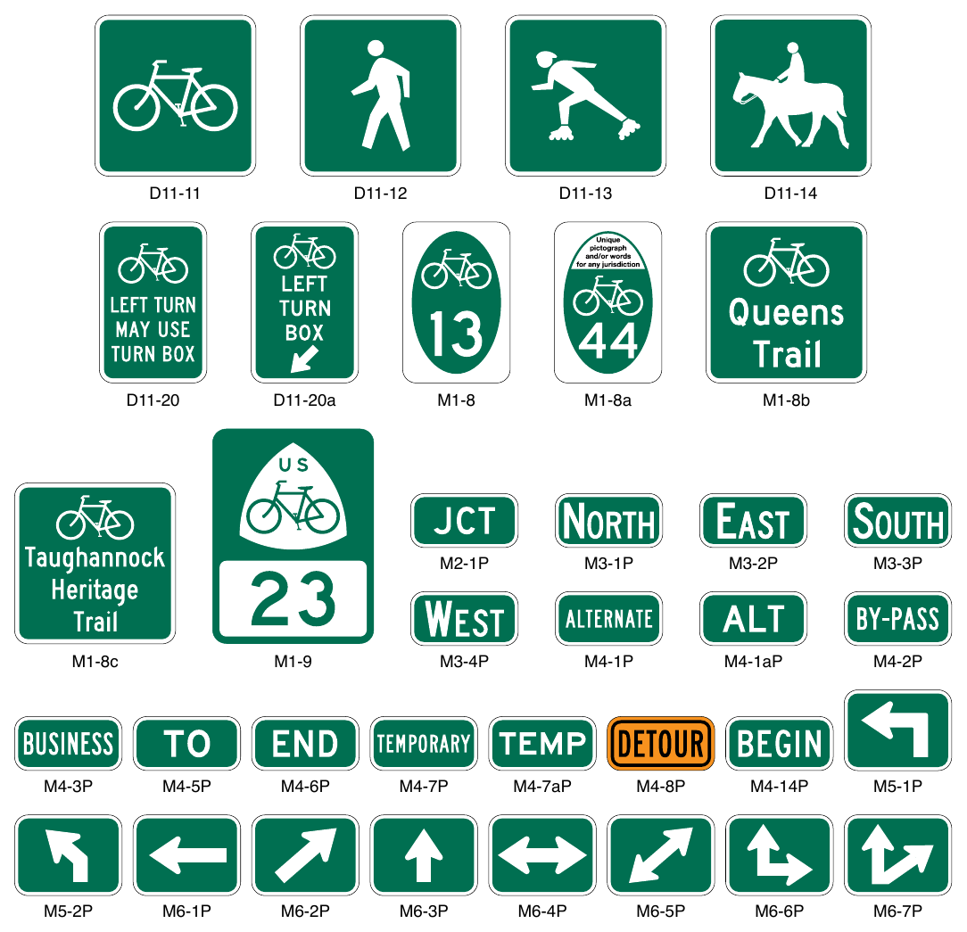 Figure 9D-1. Guide Signs and Plaques for Bicycle Facilities (Sheet 3 of 3)