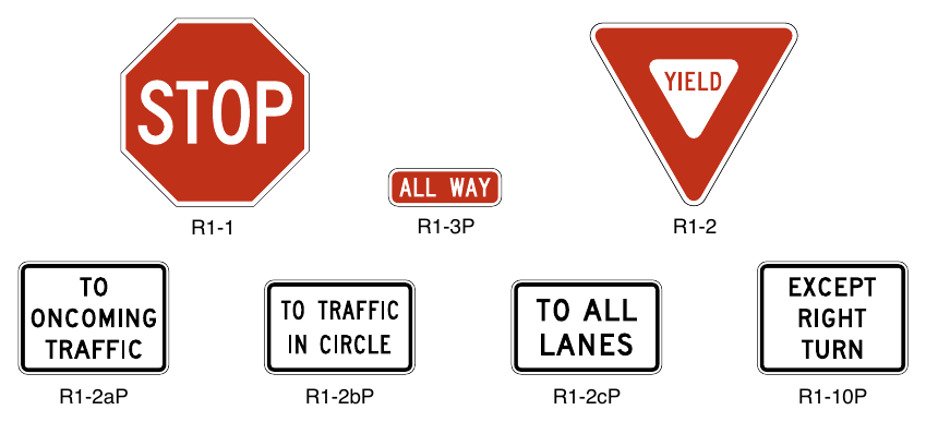 Figure 2B-1. STOP and YIELD Signs and Plaques