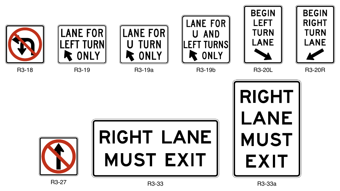 Figure 2B-4. Movement Prohibition and Lane Control Signs and Plaques (Sheet 2 of 2)