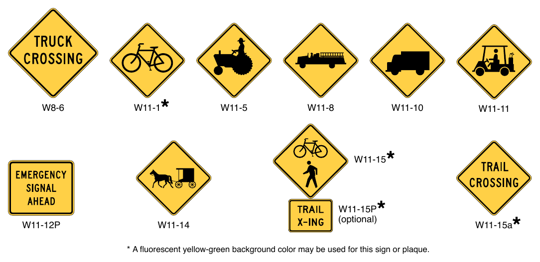 Figure 2C-14. Vehicular Traffic Warning Signs and Plaques