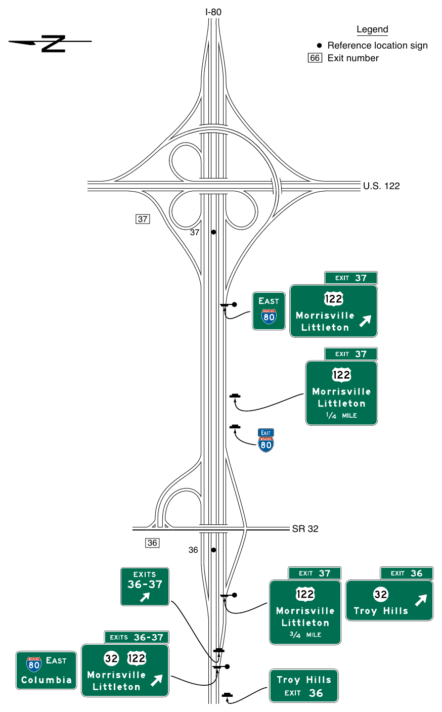 Figure 2E-32. Examples of Guide Signs for Successive Interchanges with Collector-Distributor Roadways (Sheet 1 of 2)
