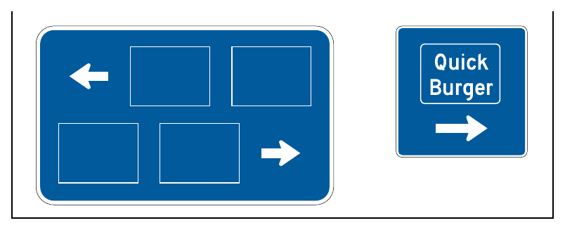 Figure 2J-7. Examples of Specific Service Trailblazer Signs