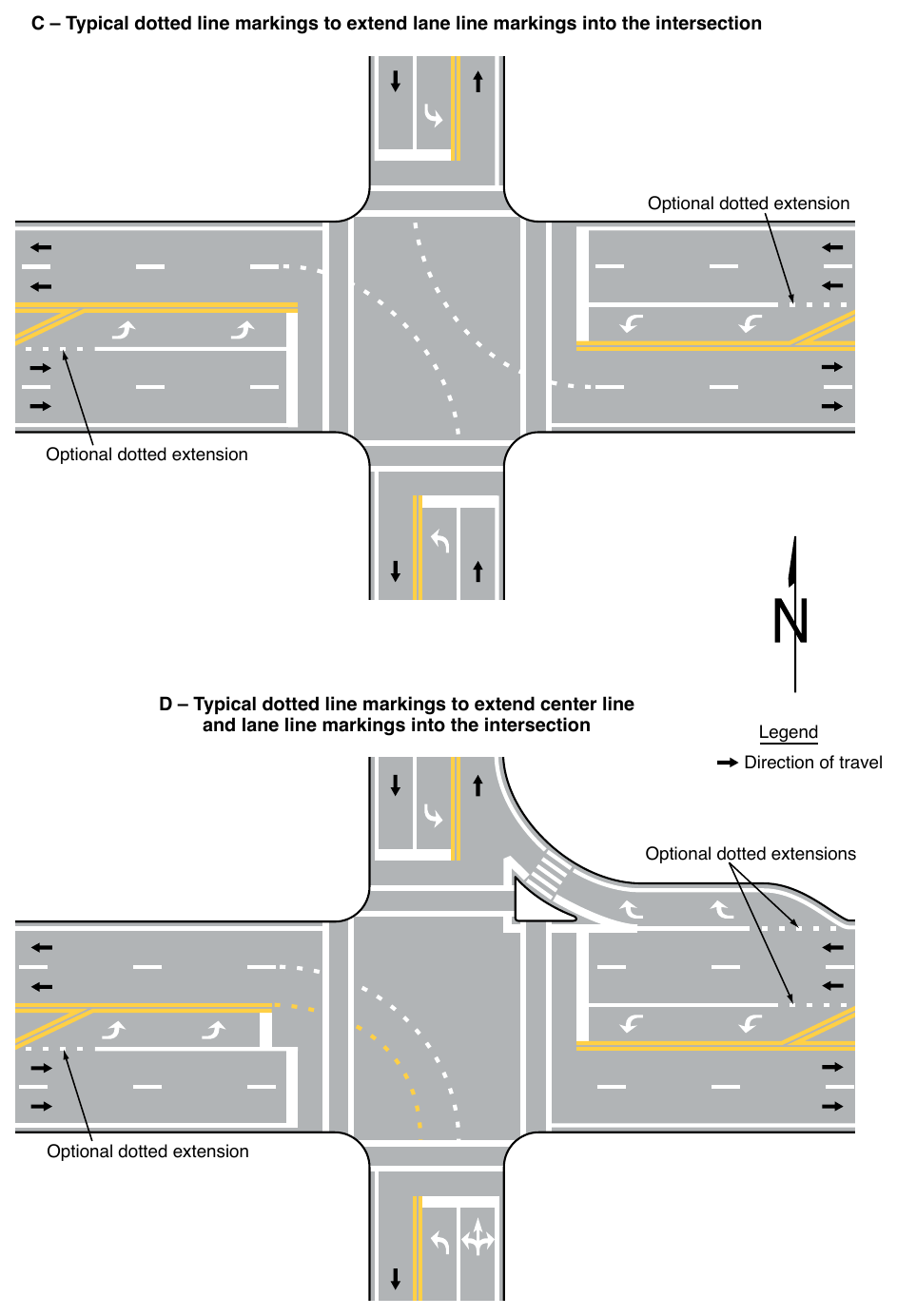 Figure 3B-13. Examples of Line Extensions through Intersections (Sheet 2 of 2)