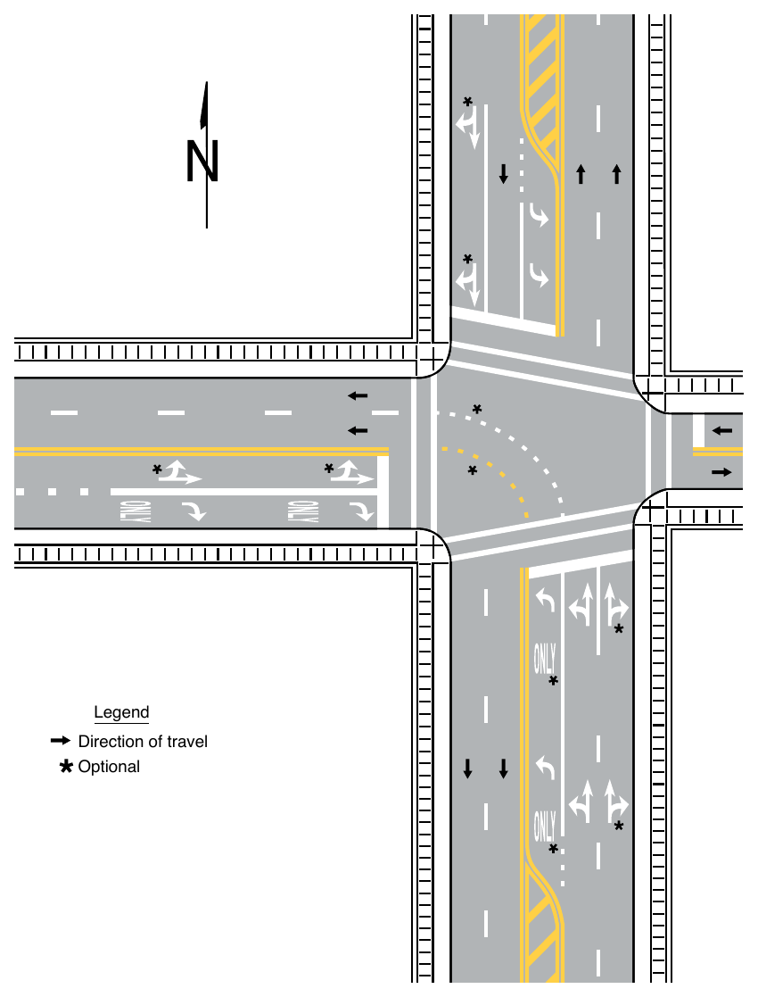 Figure 3B-22. Examples of Lane-Use Control Word and Arrow Pavement Markings