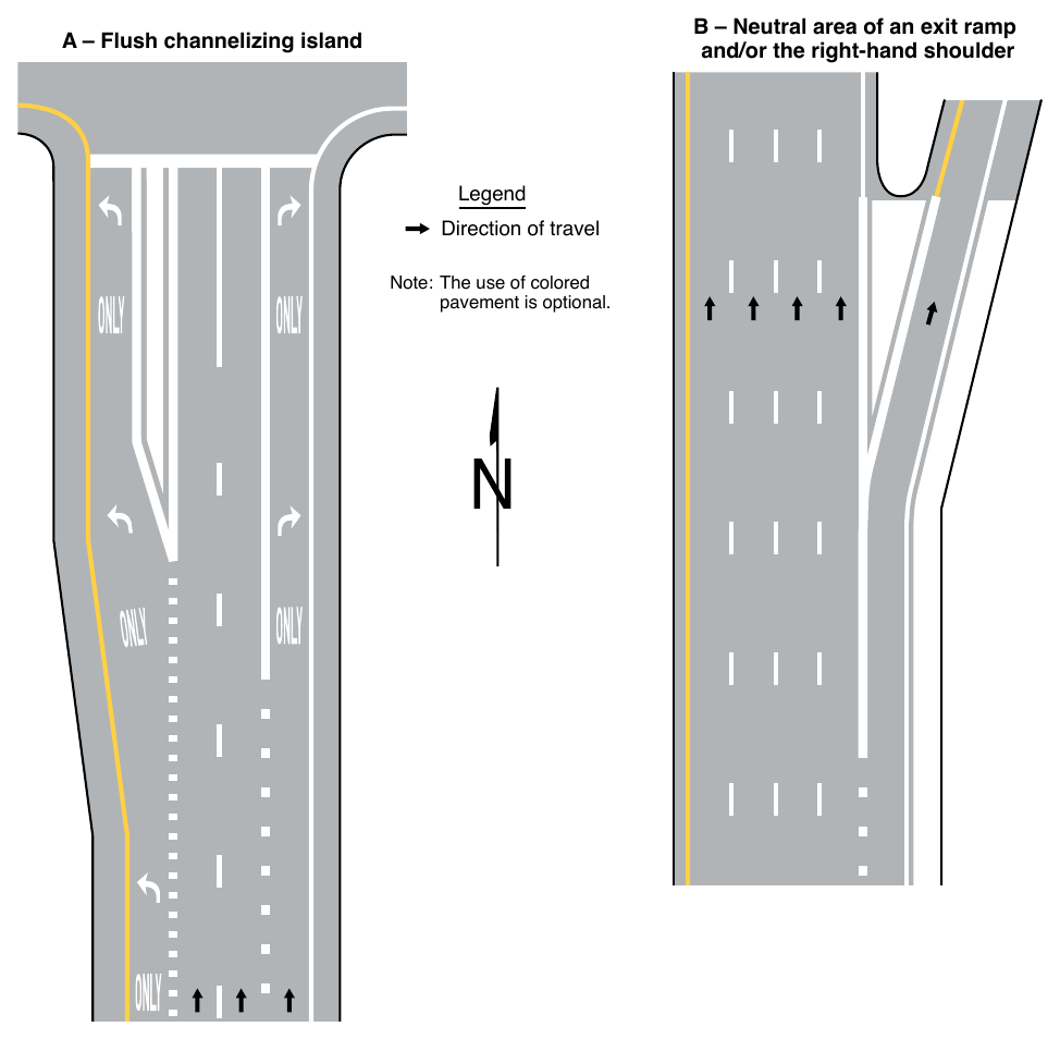 Figure 3H-3. Examples of White-Colored Pavement Applications