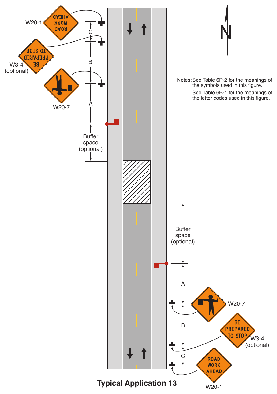 Figure 6P-13. Temporary Road Closure (TA-13)