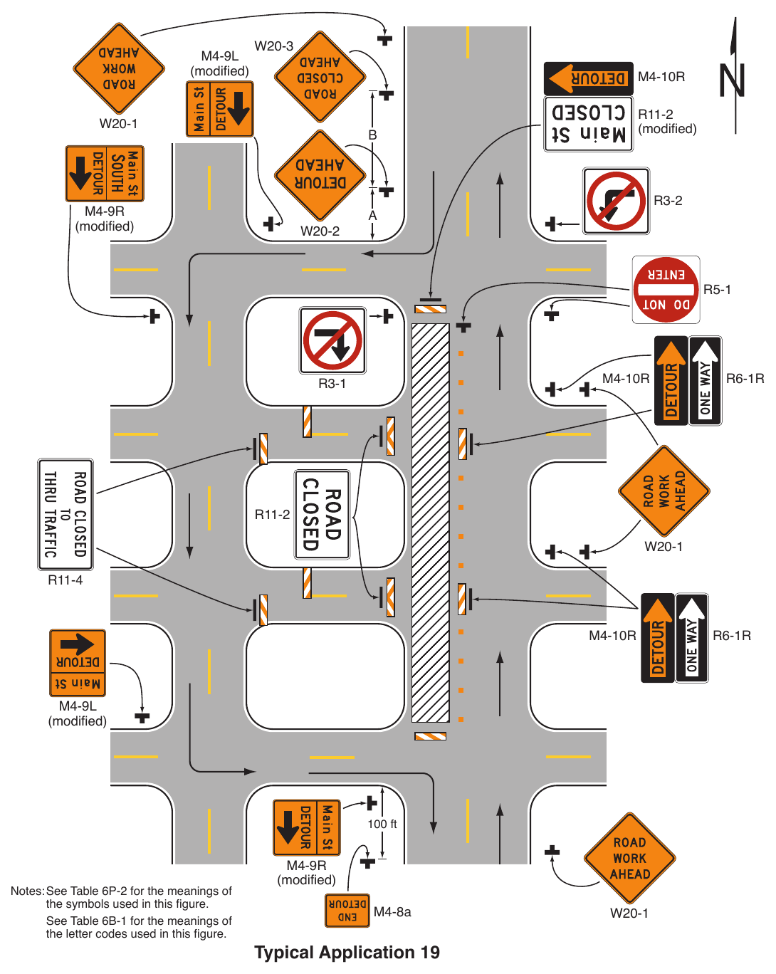 Figure 6P-19. Detour for One Travel Direction (TA-19)