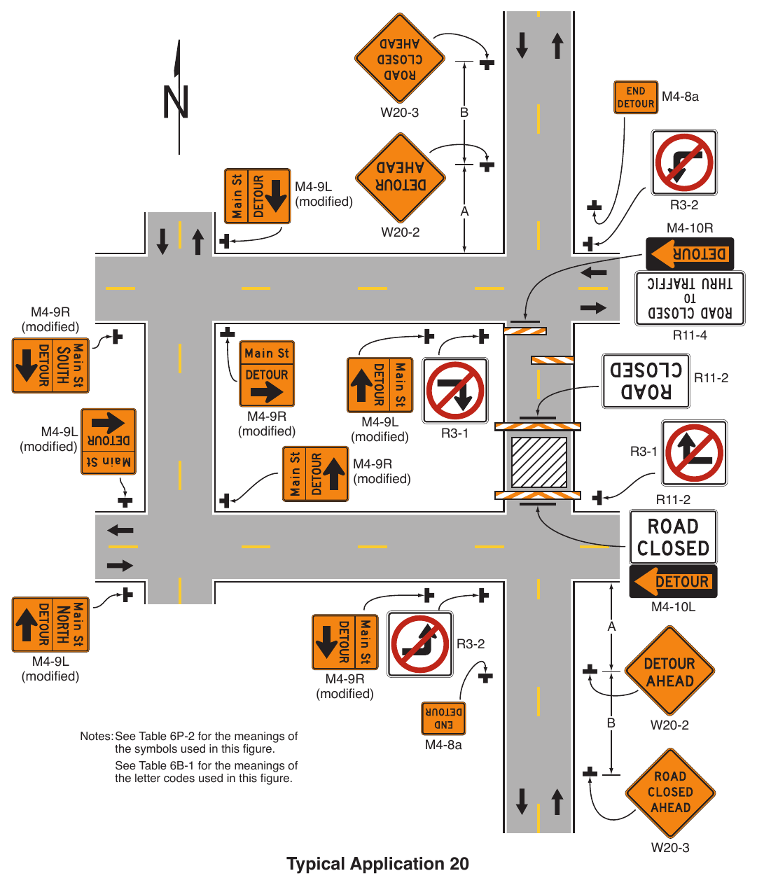 Figure 6P-20. Detour for a Closed Street (TA-20)