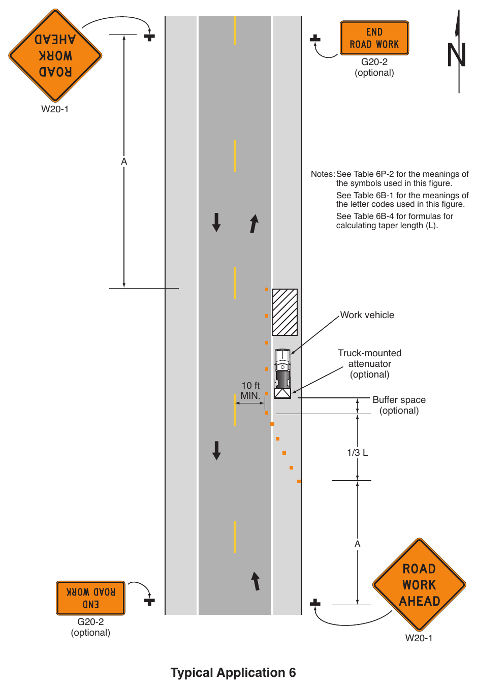 Figure 6P-6. Shoulder Work with Minor Encroachment (TA-6)