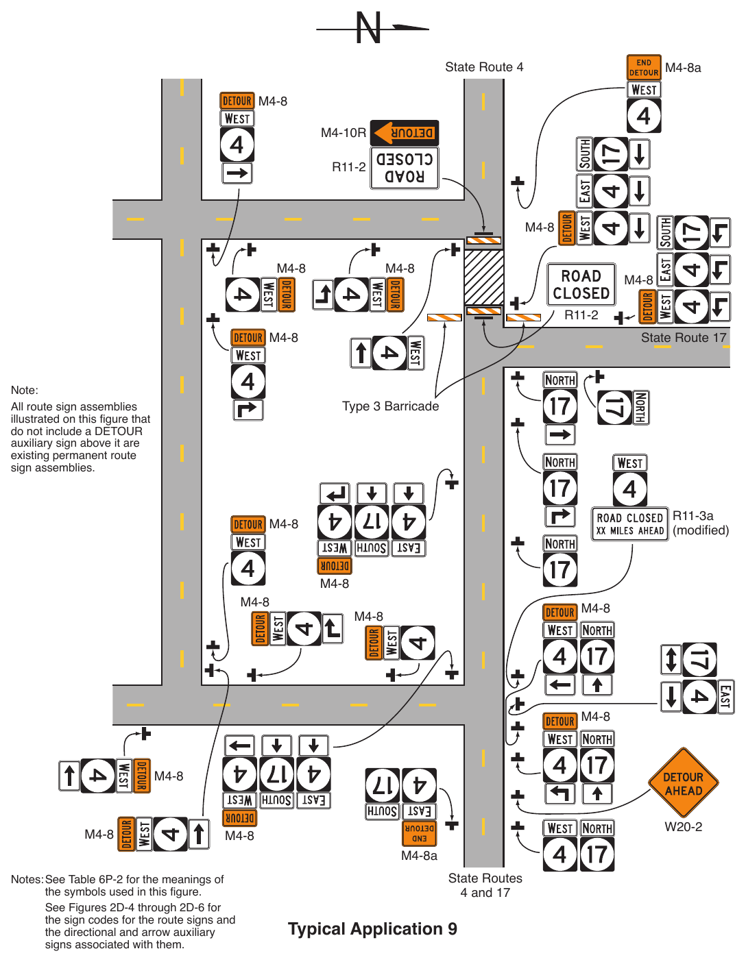 Figure 6P-9. Overlapping Routes with a Detour (TA-9)