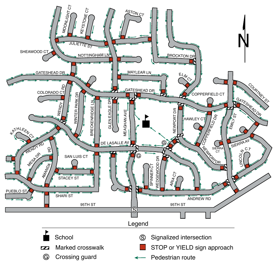 Figure 7A-1. Example of School Route Plan Map