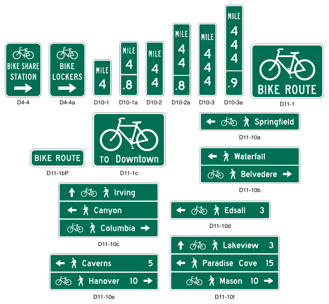 Figure 9D-1. Guide Signs and Plaques for Bicycle Facilities (Sheet 2 of 3)