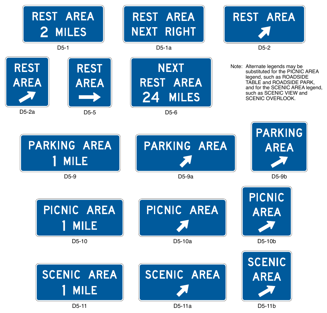 Figure 2I-5. Rest Area and Other Roadside Area Signs