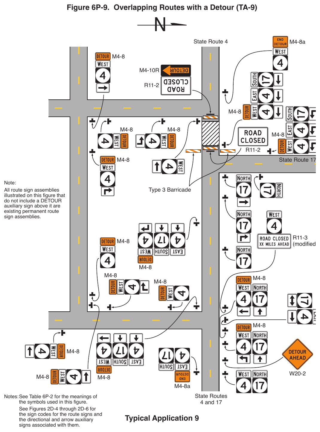 Figure 6P-9. Overlapping Routes with a Detour (TA-9)