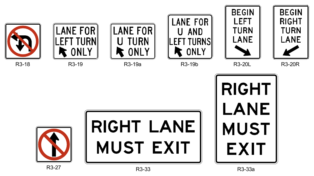 Figure 2B-4. Movement Prohibition and Lane Control Signs and Plaques (Sheet 2 of 2)