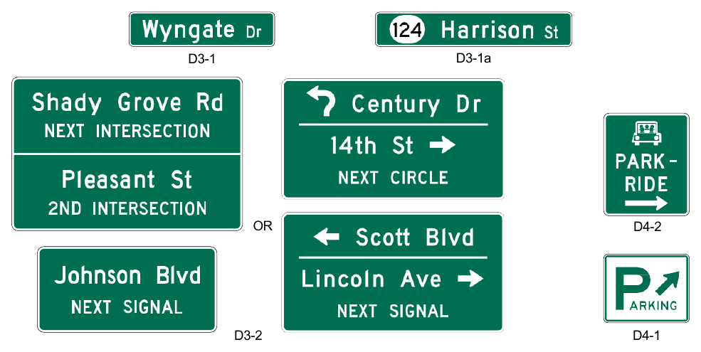 Figure 2D-14. Street Name and Parking Signs
