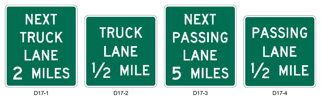 Figure 2D-25. Truck and Passing Lane Signs