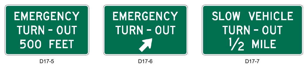 Figure 2D-28. Emergency and Slow Vehicle Turn-Out Signs