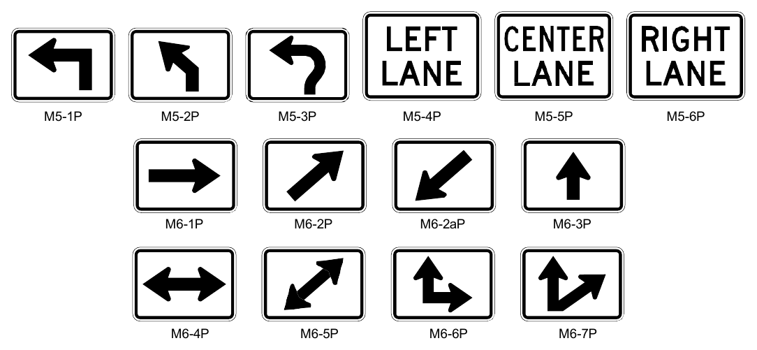 Figure 2D-6. Advance Turn and Directional Arrow Auxiliary Plaques