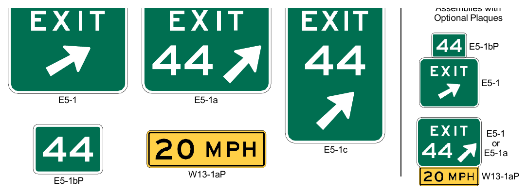 Figure 2E-15. Exit Gore Signs and Plaques