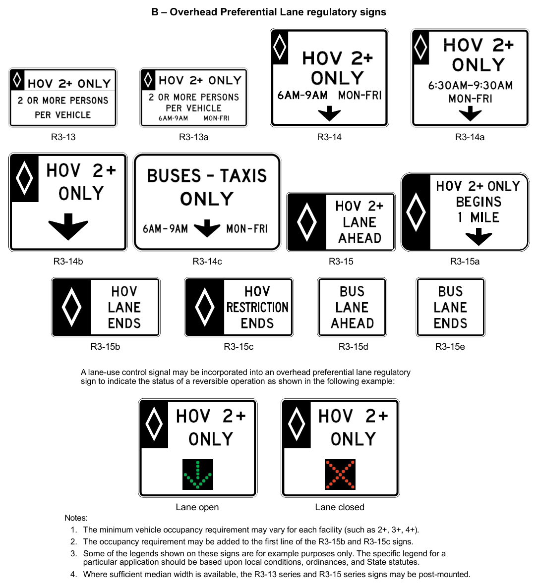 Figure 2G-1. Preferential Lane Regulatory Signs and Plaque (Sheet 2 of 2)
