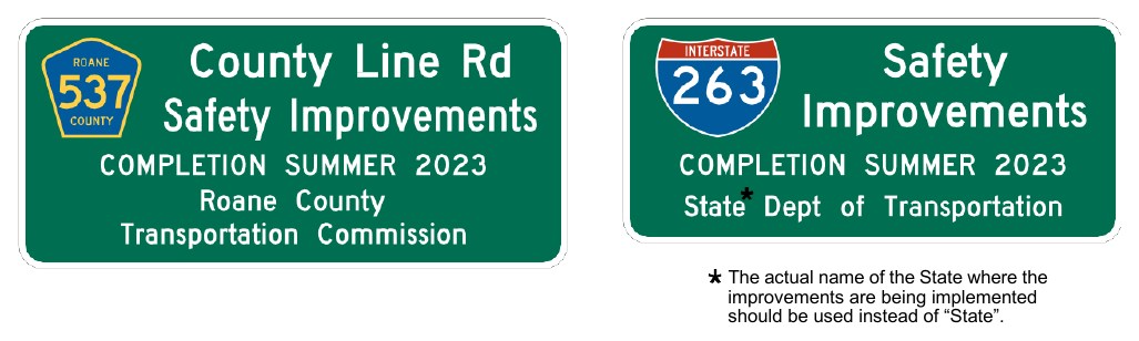 Figure 2H-3. Examples of Project Information Signs