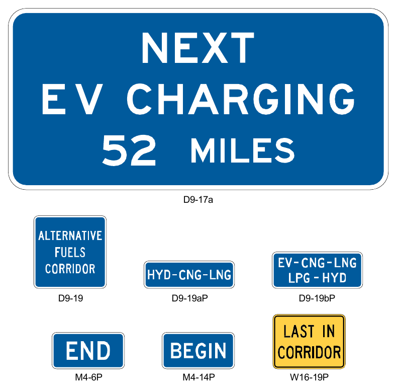 Figure 2H-9. Examples of Signs for Alternative Fuels Corridors