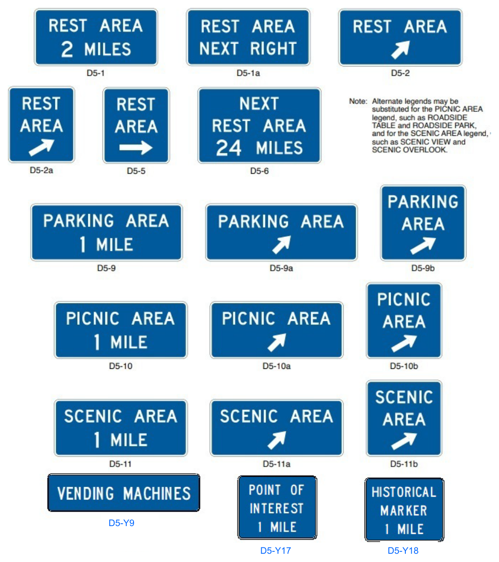 Figure 2I-5. Rest Area and Other Roadside Area Signs