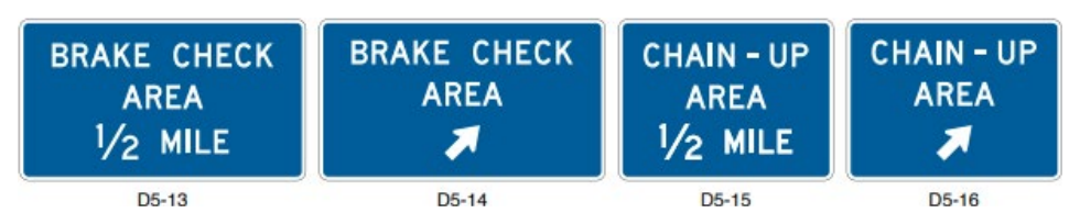 Figure 2I-6. Brake Check Area and Chain-Up Area Signs