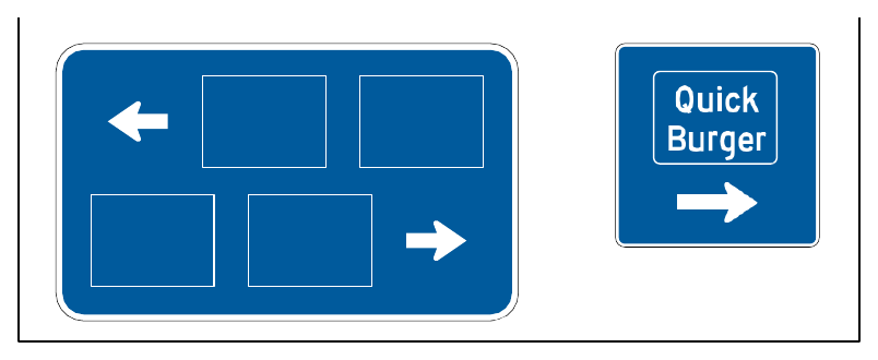 Figure 2J-7. Examples of Specific Service Trailblazer Signs
