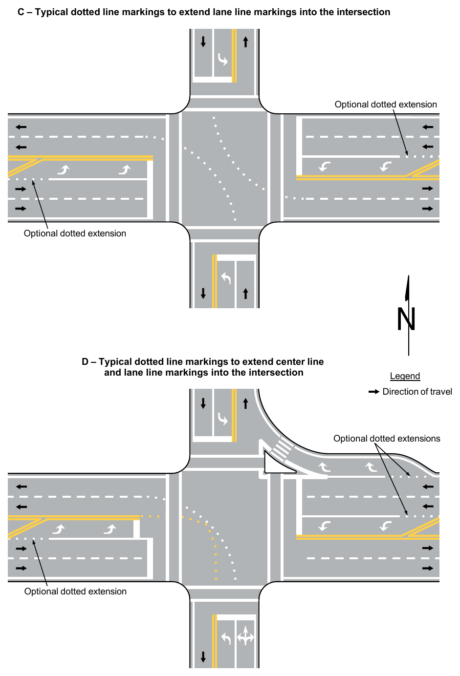 Figure 3B-13. Examples of Line Extensions through Intersections (Sheet 2 of 2)