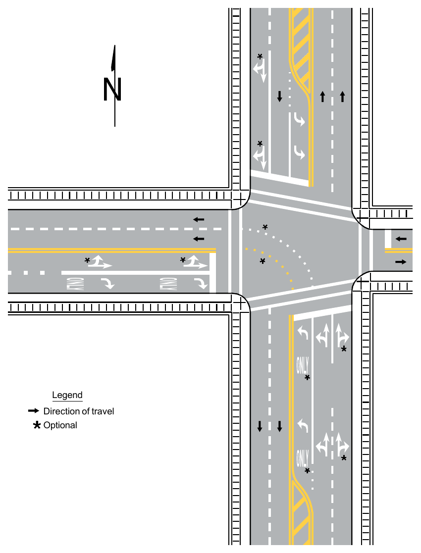 Figure 3B-22. Examples of Lane-Use Control Word and Arrow Pavement Markings