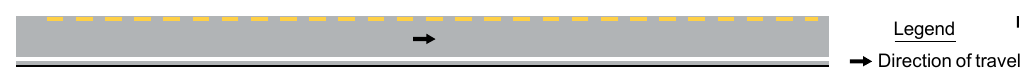 Figure 3B-6. Example of Yellow Pavement Markings for Reversible Lanes