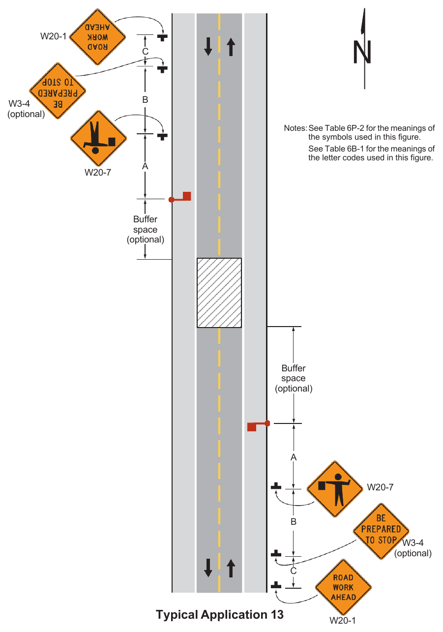 Figure 6P-13. Temporary Road Closure (TA-13)