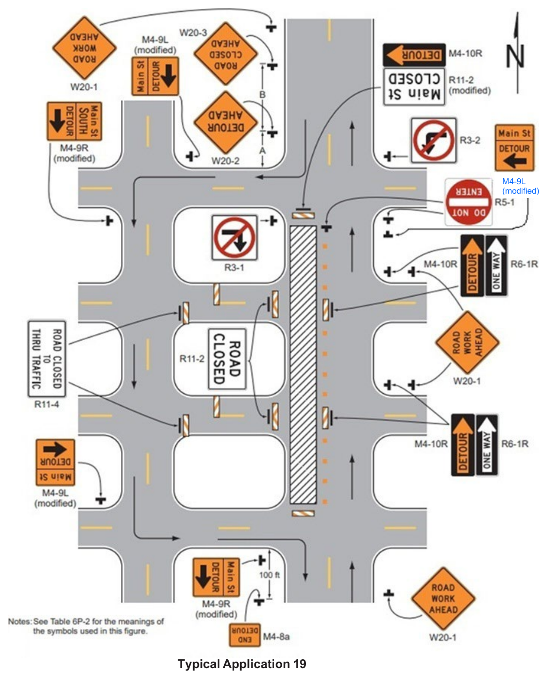 Figure 6P-19. Detour for One Travel Direction (TA-19)