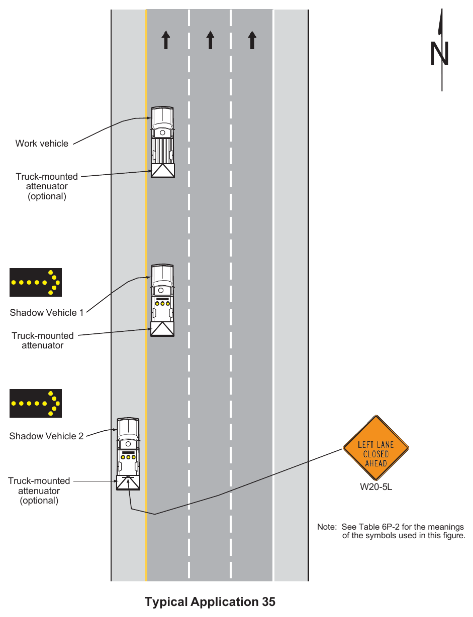 Figure 6P-35. Mobile Operation on a Multi-Lane Road (TA-35)