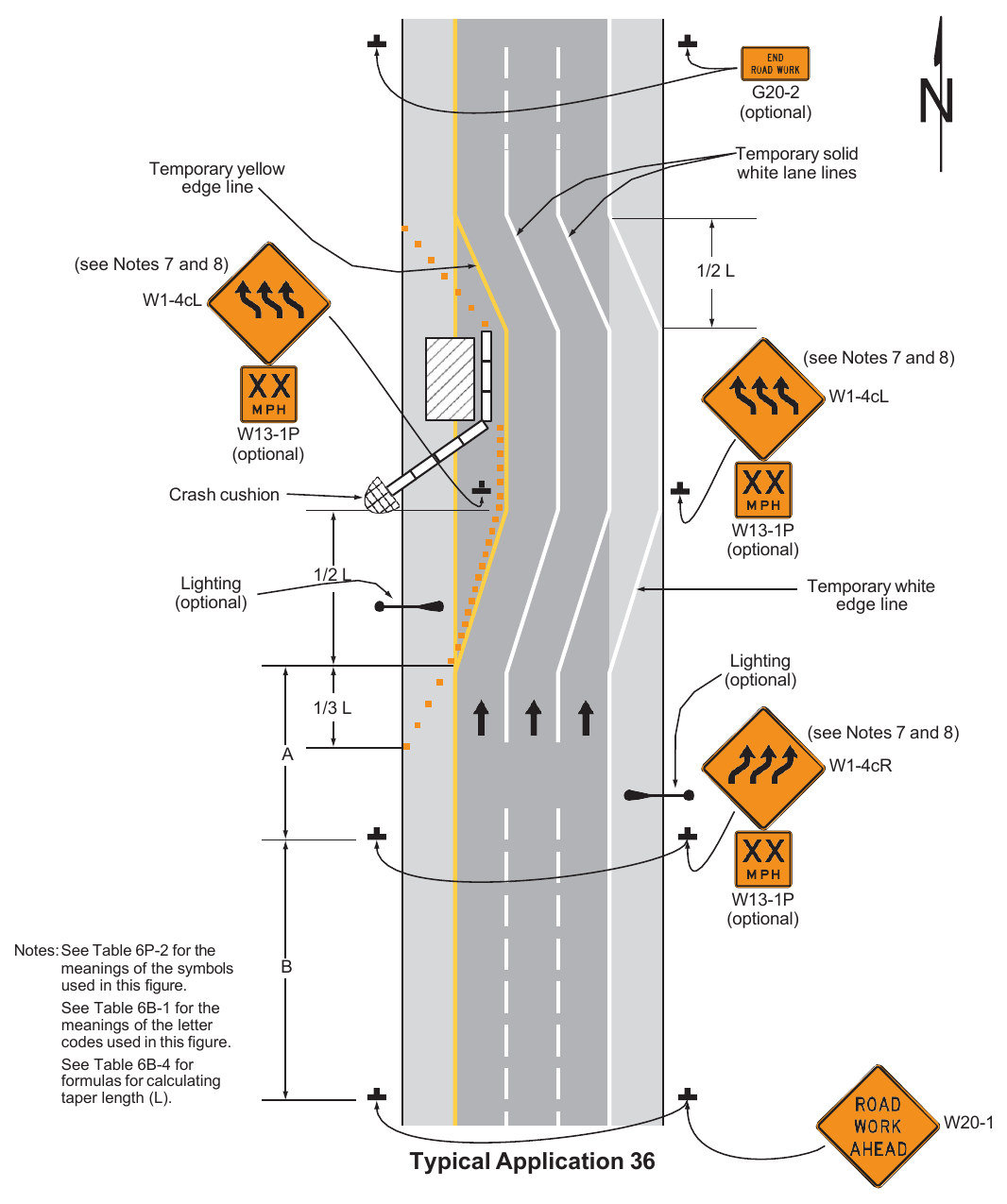 Figure 6P-36. Lane Shift on a Freeway (TA-36)