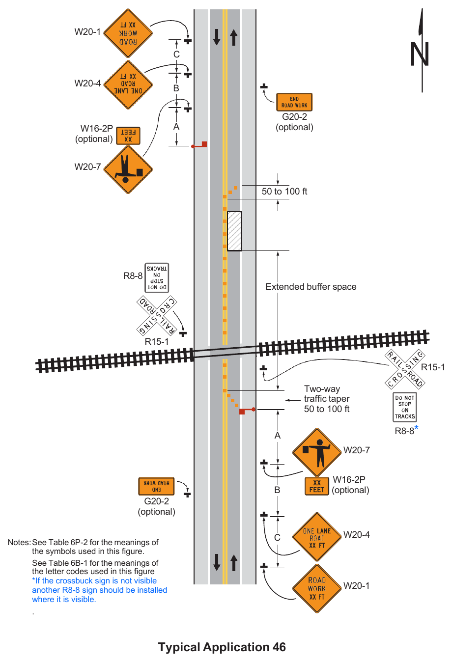 Figure 6P-46. Work in the Vicinity of a Grade Crossing (TA-46)